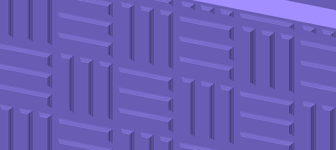 A bin with a basket weave pattern
